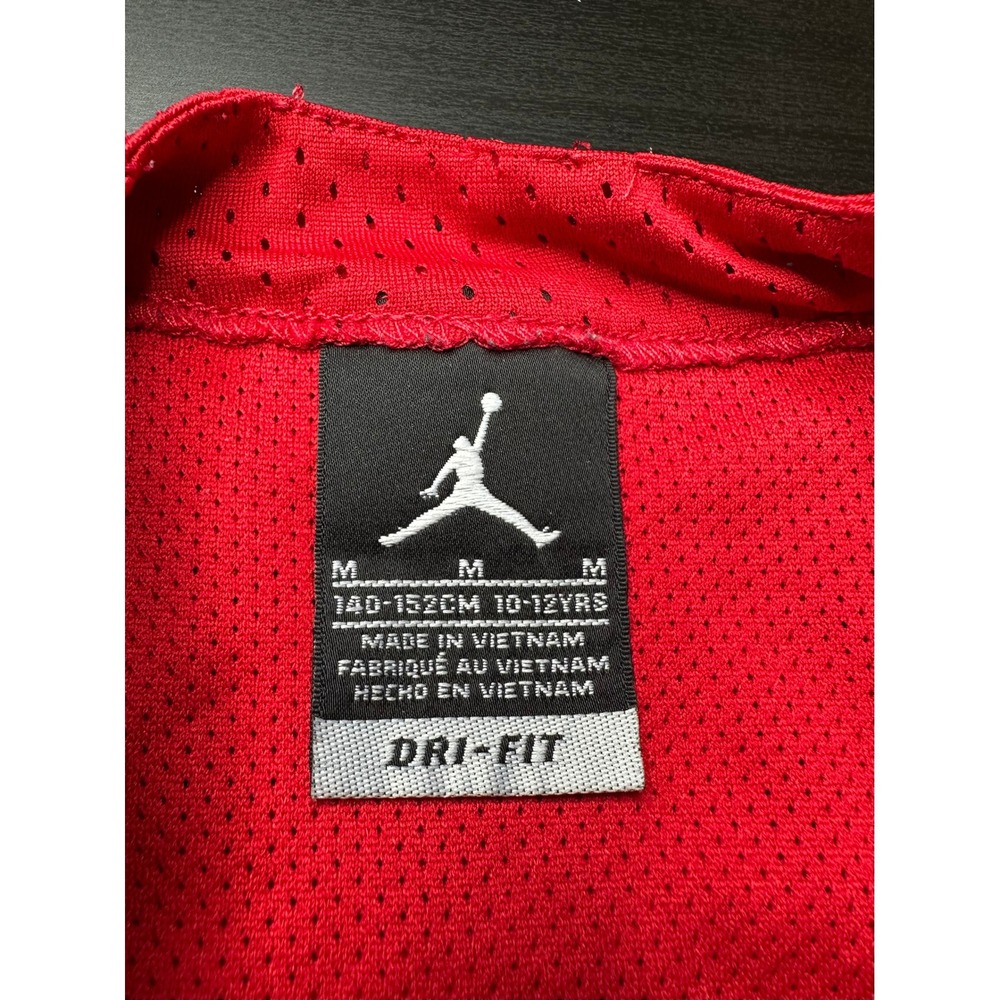 Jordan Mesh Baseball Jersey Kids Youth Med 10-12 Red Black Dri-FIT Jumpman - Picture 4 of 9